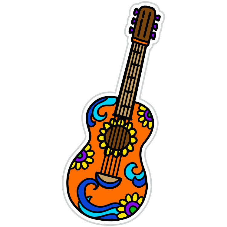 Groovy Guitar 1960s Sticker
