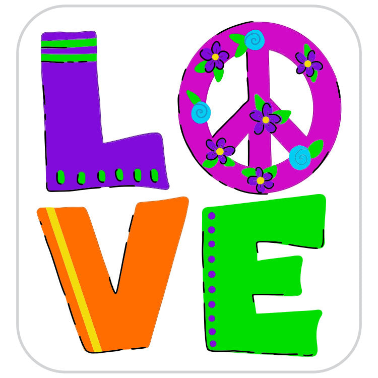 Groovy Peace and Love Sticker