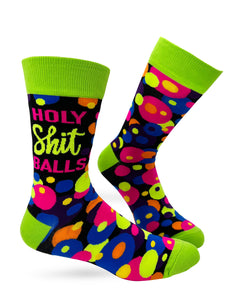 Holy Shit Balls Men's Novelty Crew Socks