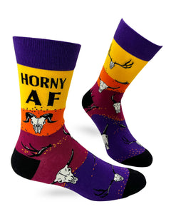 Horny AF Men's Novelty Crew Socks