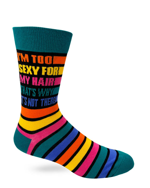 I'm Too Sexy For My Hair That's Why It's Not There Men's Novelty Crew Socks