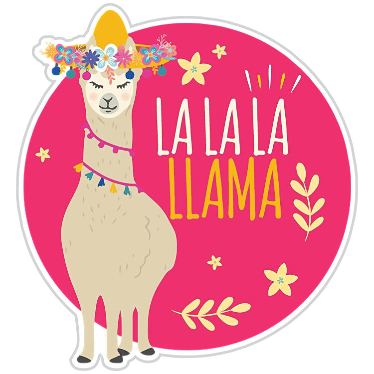 La La La Llama Pink Sticker
