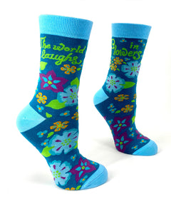 The World Laughs in Flowers Women's Crew Socks