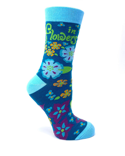 Novelty floral women's socks with sayings on them