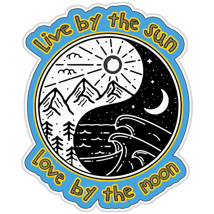 Live By The Sun, Love By The Moon Yin Yang Sticker