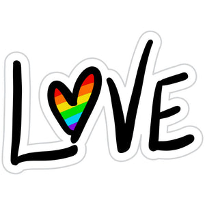 Love Rainbow Heart Gay Pride Sticker