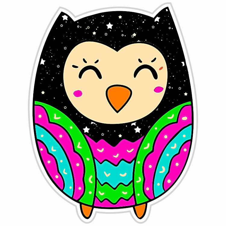 Bright Magical Owl Sticker
