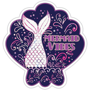 Mermaid Vibes Shell Sticker In Purple