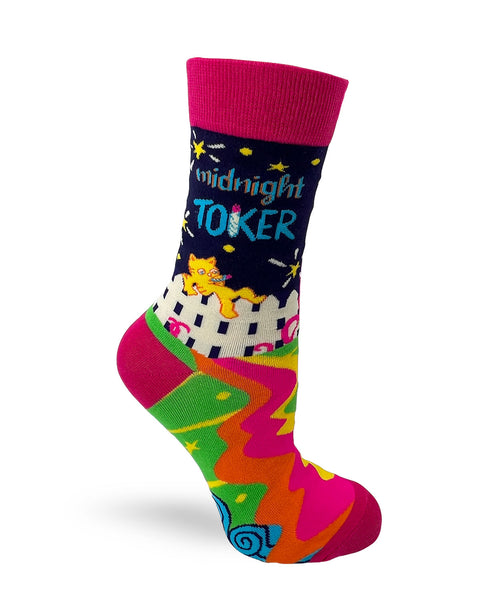 Midnight Toker Women's Novelty Crew Socks