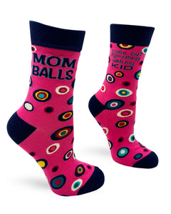 Mom Balls Come Out if You Mess With My Kid Ladies' Crew Socks