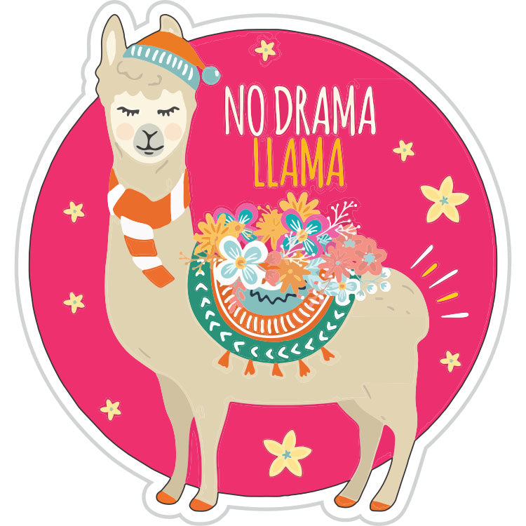 No Drama Llama Pink Sticker