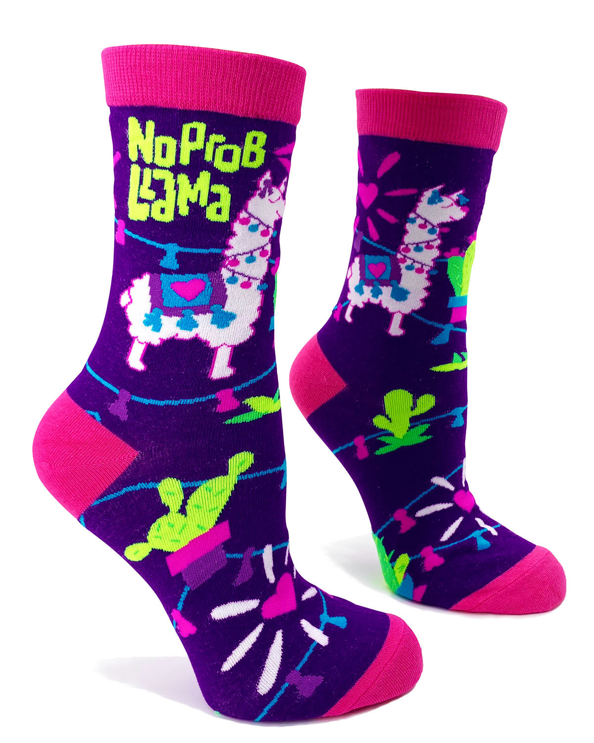 No Prob Llama Women's Novelty Crew Socks