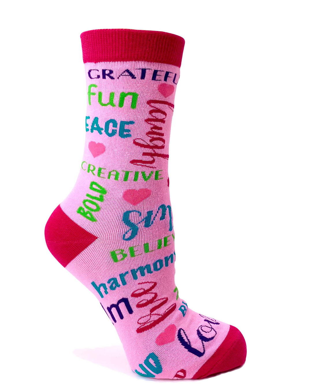 Positivity Words Women's Crew Socks