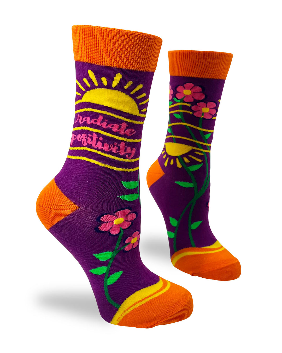 Radiate Positivity Ladies' Novelty Crew Socks