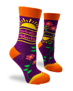 Radiate Positivity Ladies' Novelty Crew Socks