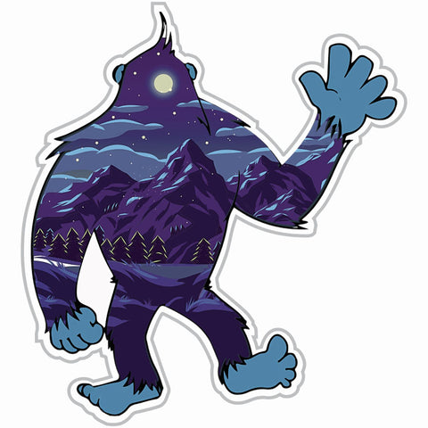 Big Foot With Scenic Landscape Sticker