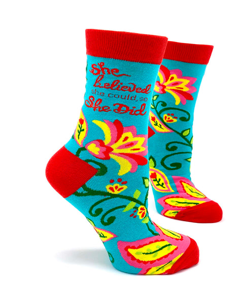 She Believed She Could, So She Did Women's Crew Socks