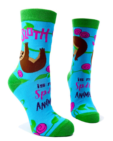 Sloth is My Spirit Animal Women's Novelty Crew Socks