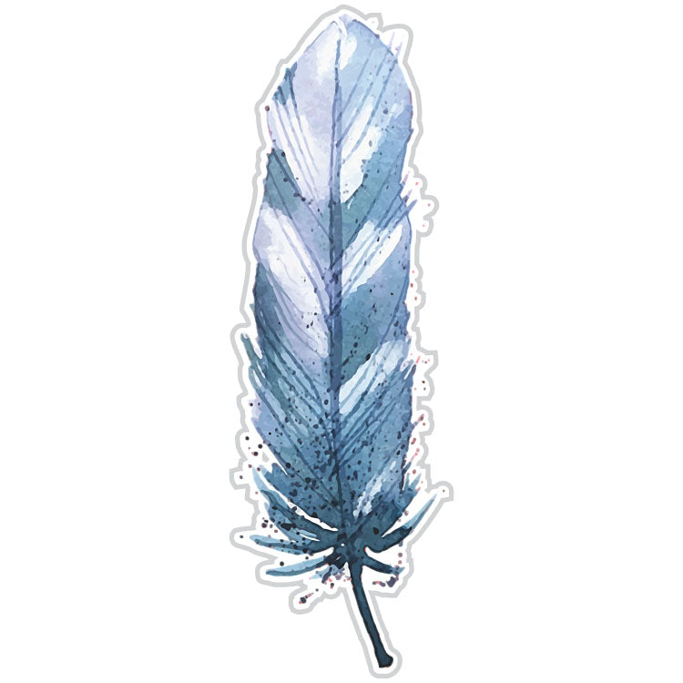 Striped Blue Single Feather Sticker