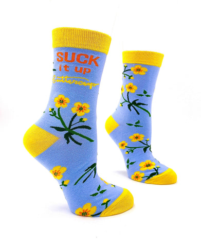 Suck it up buttercup Women's cotton crew socks