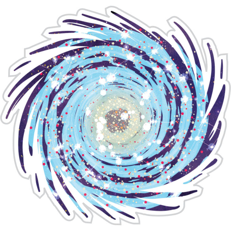 Swirl Galaxy Sticker In Purples And Blues