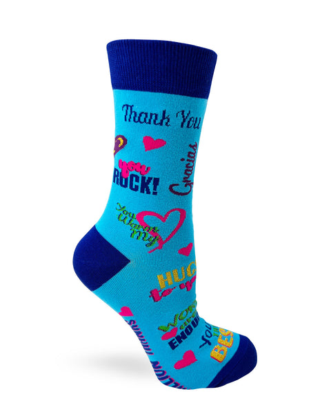 Thank You Women's Novelty Crew Socks