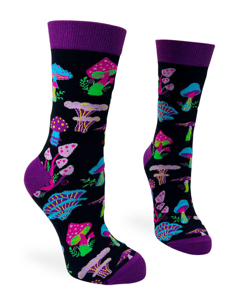 Trippy Mushrooms Women's Novelty Crew Socks
