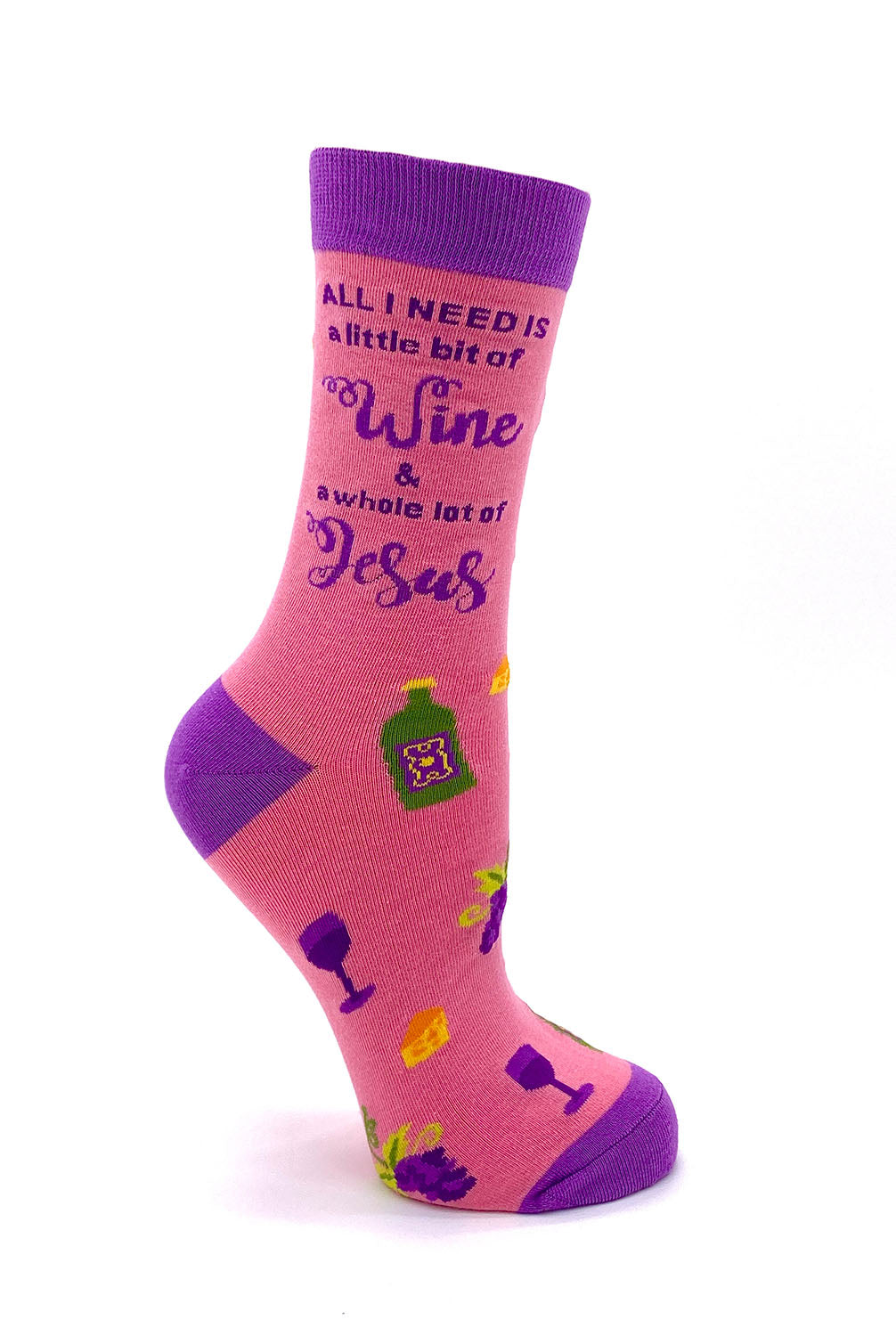 Cool socks with Funny sayings for ladies Jesus Drank Wine