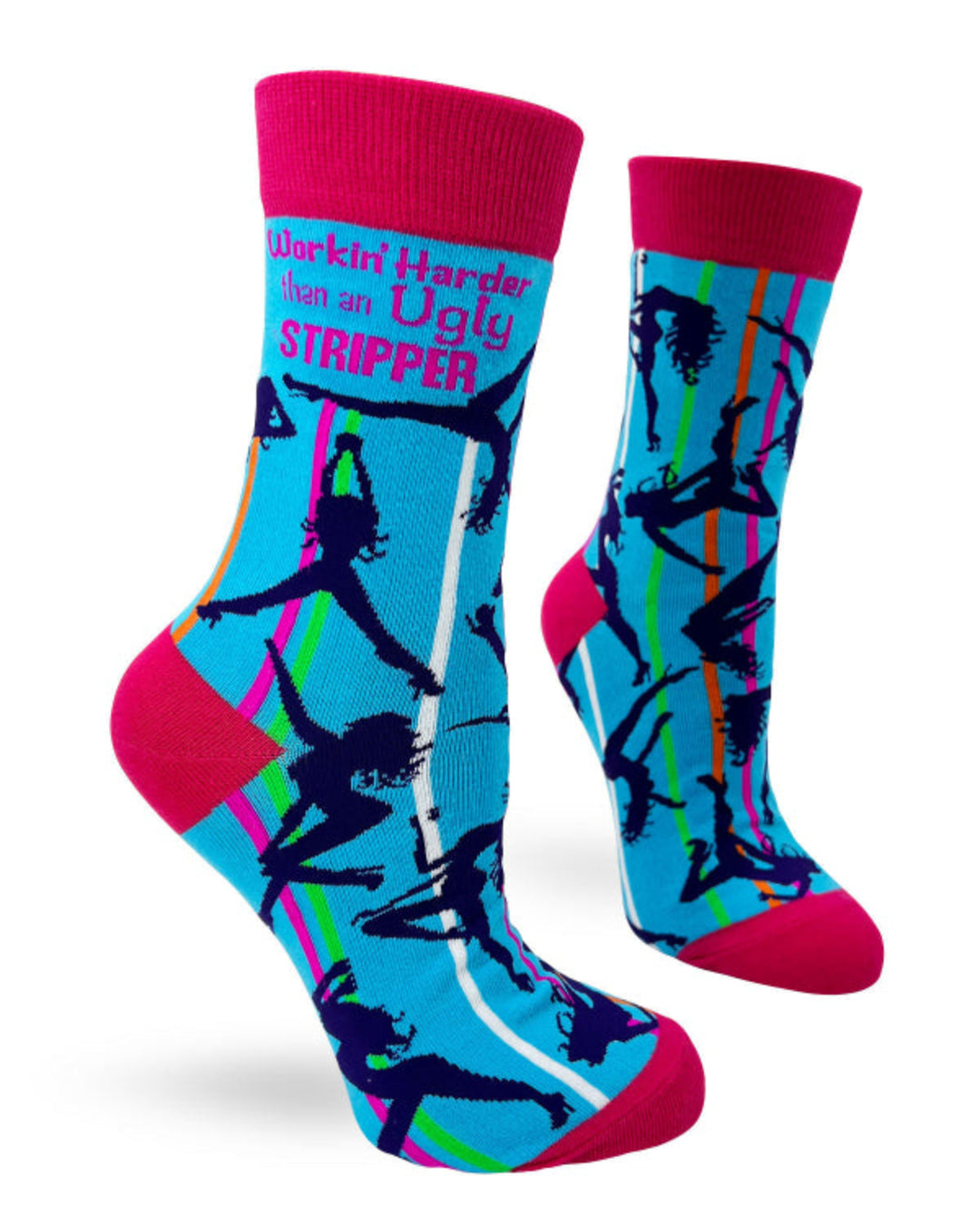 Workin' Harder Than an Ugly Stripper Women's Crew Socks - Wholesale